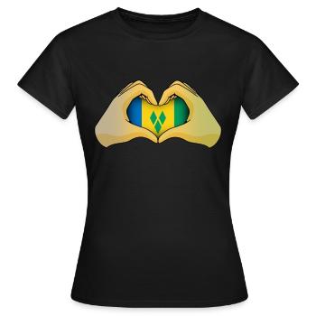 St. Vincent und die Grenadinen - Frauen T-Shirt - Schwarz - Vorne - AI Model Female 172 dark (172cm)