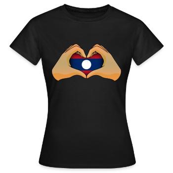 Laos - T-shirt Femme - noir - Devant - AI Model Female 172 dark (172cm)