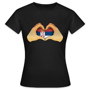Serbien - Frauen T-Shirt - Schwarz - Vorne - AI Model Female 172 dark (172cm)