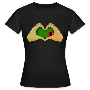 Sambia - Frauen T-Shirt - Schwarz - Vorne - AI Model Female 172 dark (172cm)