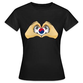 Corée du Sud - T-shirt Femme - noir - Devant - AI Model Female 172 dark (172cm)