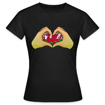 Wales - Women's T-Shirt - black - Front - AI Model Female 172 dark (172cm)