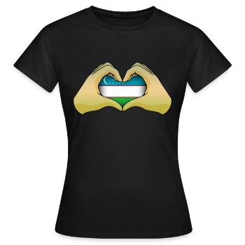 Ouzbékistan - T-shirt Femme - noir - Devant - AI Model Female 172 dark (172cm)
