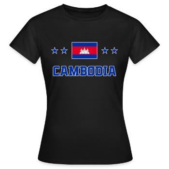 Cambodge - T-shirt Femme - noir - Devant - AI Model Female 172 dark (172cm)