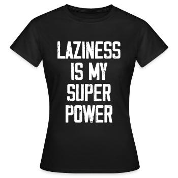 Faulheit ist meine Superkraft - Lustig - Frauen T-Shirt - Schwarz - Vorne - AI Model Female 172 dark (172cm)