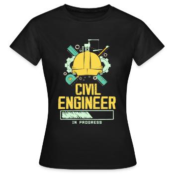 Futur métier d’ingénieur civil Génie civil - T-shirt Femme - noir - Devant - AI Model Female 172 dark (172cm)