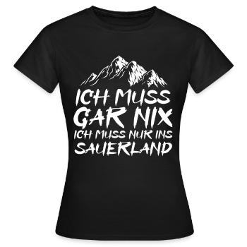 Sauerland Nordrhein-Westfalen Sauerländer Geschenk - T-shirt Femme - noir - Devant - AI Model Female 172 dark (172cm)