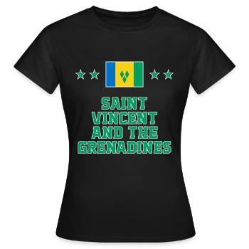 St. Vincent und die Grenadinen - Frauen T-Shirt - Schwarz - Vorne - AI Model Female 172 dark (172cm)