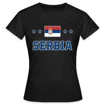 Serbien - Frauen T-Shirt - Schwarz - Vorne - AI Model Female 172 dark (172cm)