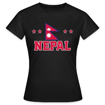 Nepal - Frauen T-Shirt - Schwarz - Vorne - AI Model Female 172 dark (172cm)