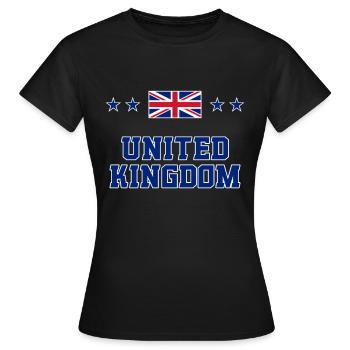 United Kingdom - Women's T-Shirt - black - Front - AI Model Female 172 dark (172cm)