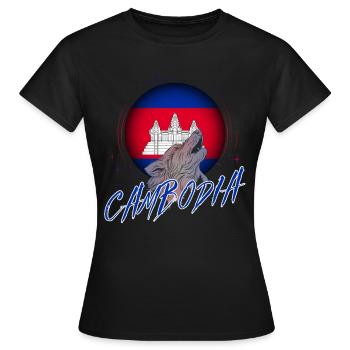 Cambodge - T-shirt Femme - noir - Devant - AI Model Female 172 dark (172cm)