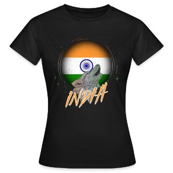 India - Women's T-Shirt - black - Front - AI Model Female 172 dark (172cm)