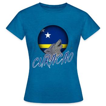 Curaçao - Women's T-Shirt - antique blue sapphire heather - Front - AI Model Female 172 dark (172cm)