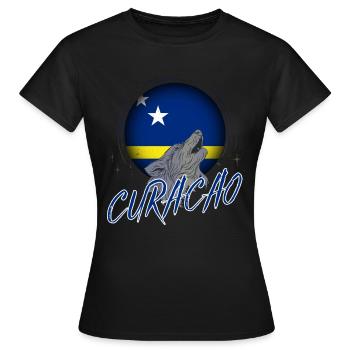 Curaçao - Frauen T-Shirt - Schwarz - Vorne - AI Model Female 172 dark (172cm)