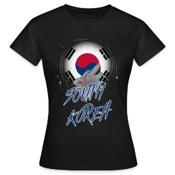 Corée du Sud - T-shirt Femme - noir - Devant - AI Model Female 172 dark (172cm)