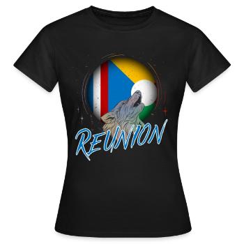 Réunion - T-shirt Femme - noir - Devant - AI Model Female 172 dark (172cm)