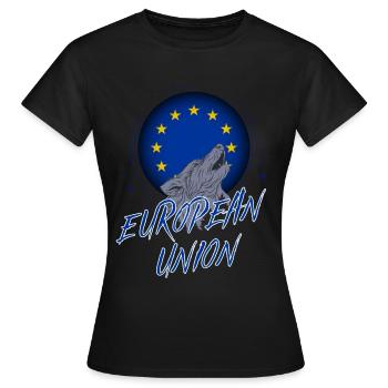 Union européenne - T-shirt Femme - noir - Devant - AI Model Female 172 dark (172cm)