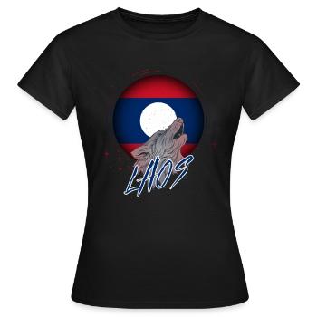 Laos - T-shirt Femme - noir - Devant - AI Model Female 172 dark (172cm)