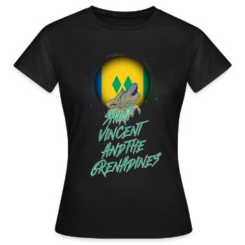 St. Vincent und die Grenadinen - Frauen T-Shirt - Schwarz - Vorne - AI Model Female 172 dark (172cm)