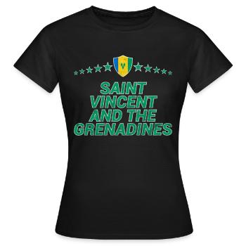 St. Vincent und die Grenadinen - Frauen T-Shirt - Schwarz - Vorne - AI Model Female 172 dark (172cm)