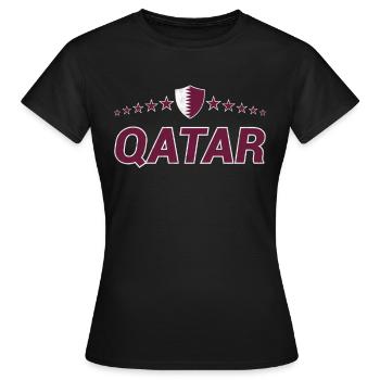 Katar - Frauen T-Shirt - Schwarz - Vorne - AI Model Female 172 dark (172cm)
