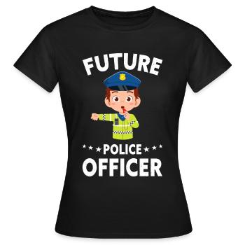 Bureau de Police des Policiers - T-shirt Femme - noir - Devant - AI Model Female 172 dark (172cm)