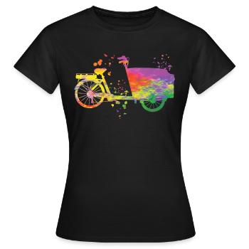 Heavy Duty Bike Cargo Bike Cargo Bike Cargo Bike - Women's T-Shirt - black - Front - AI Model Female 172 dark (172cm)