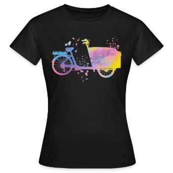 Heavy Duty Bike Cargo Bike Cargo Bike Cargo Bike - Women's T-Shirt - black - Front - AI Model Female 172 dark (172cm)