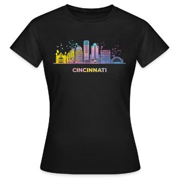 Cincinnatian Skyline Cincinnati - Frauen T-Shirt - Schwarz - Vorne - AI Model Female 172 dark (172cm)