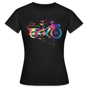 Heavy Duty Bike Cargo Bike Cargo Bike Cargo Bike - Women's T-Shirt - black - Front - AI Model Female 172 dark (172cm)