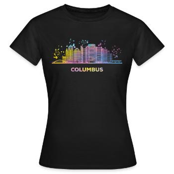 Columbusite Skyline Columbus - T-shirt Femme - noir - Devant - AI Model Female 172 dark (172cm)