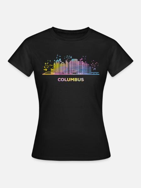 Columbusite Skyline Columbus - Frauen T-Shirt - Schwarz