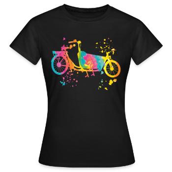 Heavy Duty Bike Cargo Bike Cargo Bike Cargo Bike - Women's T-Shirt - black - Front - AI Model Female 172 dark (172cm)