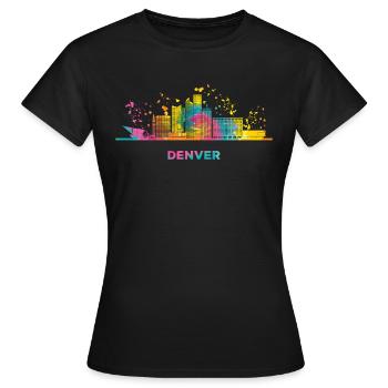 Denverites Skyline Denver - Frauen T-Shirt - Schwarz - Vorne - AI Model Female 172 dark (172cm)