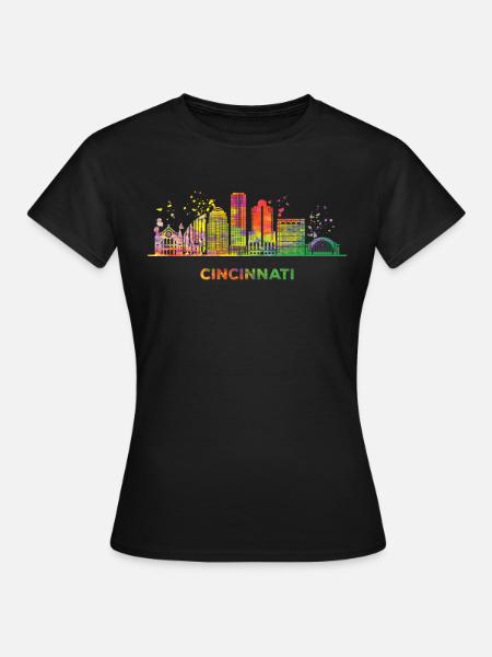 Cincinnatian Skyline Cincinnati - Frauen T-Shirt - Schwarz