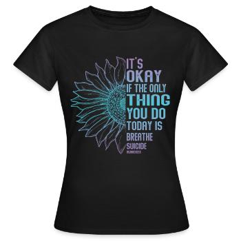 Krieger Für Geistige Gesundheit Lila Und Türkis - Frauen T-Shirt - Schwarz - Vorne - AI Model Female 172 dark (172cm)
