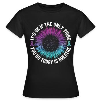 Sensibilisation à la prévention du suicide - T-shirt Femme - noir - Devant - AI Model Female 172 dark (172cm)