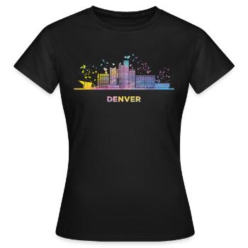 Denverites Skyline Denver - Frauen T-Shirt - Schwarz - Vorne - AI Model Female 172 dark (172cm)