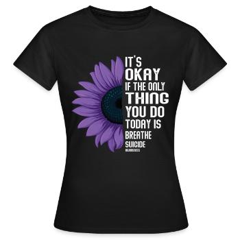 Sensibilisation à la prévention du suicide - T-shirt Femme - noir - Devant - AI Model Female 172 dark (172cm)