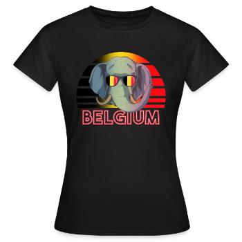 Belgien - Frauen T-Shirt - Schwarz - Vorne - AI Model Female 172 dark (172cm)