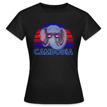 Cambodge - T-shirt Femme - noir - Devant - AI Model Female 172 dark (172cm)