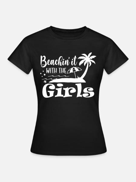 Wochenendstrand Mit Dem Mädchentrip - Frauen T-Shirt - Schwarz
