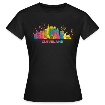 Clevelander Skyline Cleveland - T-shirt Femme - noir - Devant - AI Model Female 172 dark (172cm)