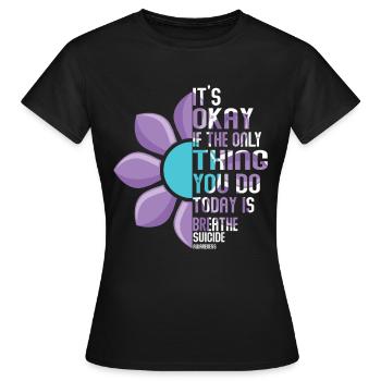 Sensibilisation à la prévention du suicide - T-shirt Femme - noir - Devant - AI Model Female 172 dark (172cm)