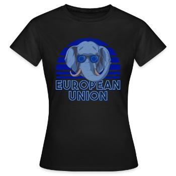 Union européenne - T-shirt Femme - noir - Devant - AI Model Female 172 dark (172cm)