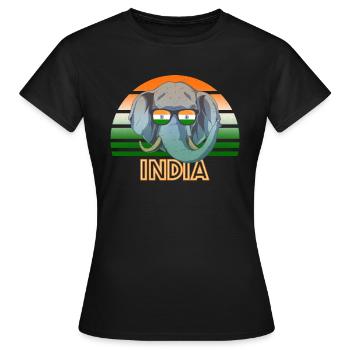 Indien - Frauen T-Shirt - Schwarz - Vorne - AI Model Female 172 dark (172cm)