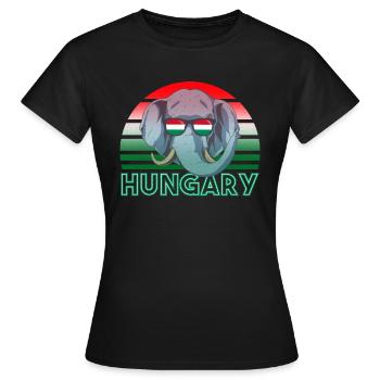 Hongrie - T-shirt Femme - noir - Devant - AI Model Female 172 dark (172cm)