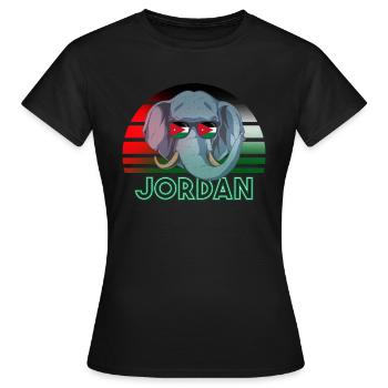 Jordanien - Frauen T-Shirt - Schwarz - Vorne - AI Model Female 172 dark (172cm)