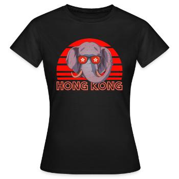 Hongkong - Frauen T-Shirt - Schwarz - Vorne - AI Model Female 172 dark (172cm)